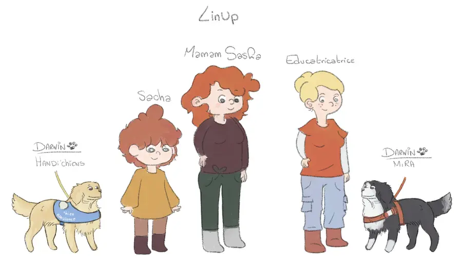 Line-up des personnages du projet MECA TSA
