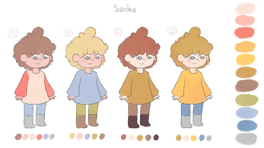 Recherches couleur du personnage Sasha